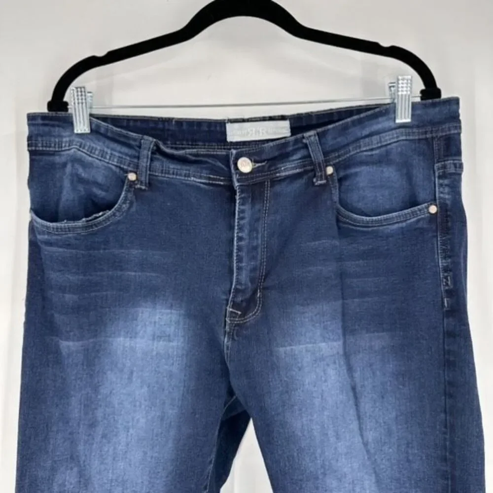 Refinery Republic Mens Slim Straight Leg Denim Jeans Dark Wash‎ Blue Size 34x30